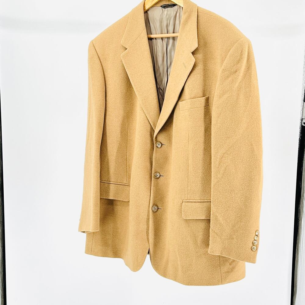 Roundtree & Yorke Camel Hair Tan Tailored Classic Blazer Sport Coat